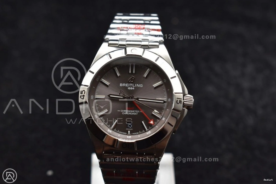 Breitling Best Factory 1:1 Dial 40mm Automatic BLS A2836 SS Chronomat Grey on GMT Bracelet Edition 0411